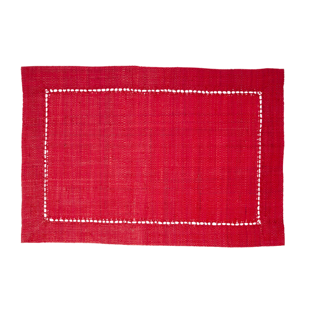 Raffia Placemats in Red by Rice DK